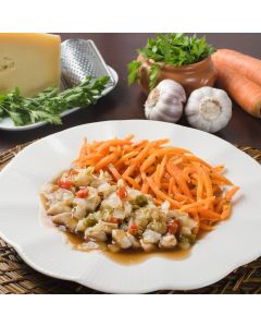 Frango Xadrez e Cenoura Salteada - INDIVIDUAL Baixa Caloria 300g - 216 Kcal - Low Carb 14g