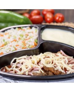 PP 07 - Filé à Parmegiana com Purê de Batatas e Arroz à Grega - 450g
